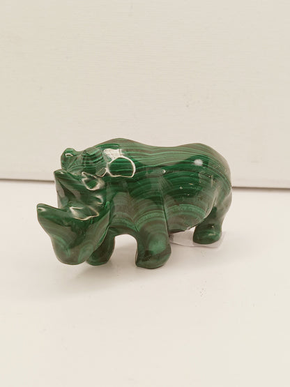 🐾💚 Malachite Animal Carvings – Transformation Protection and Heart Healing ✨ - Rhino