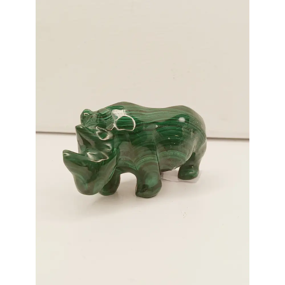 🐾💚 Malachite Animal Carvings – Transformation Protection and Heart Healing ✨ - Rhino