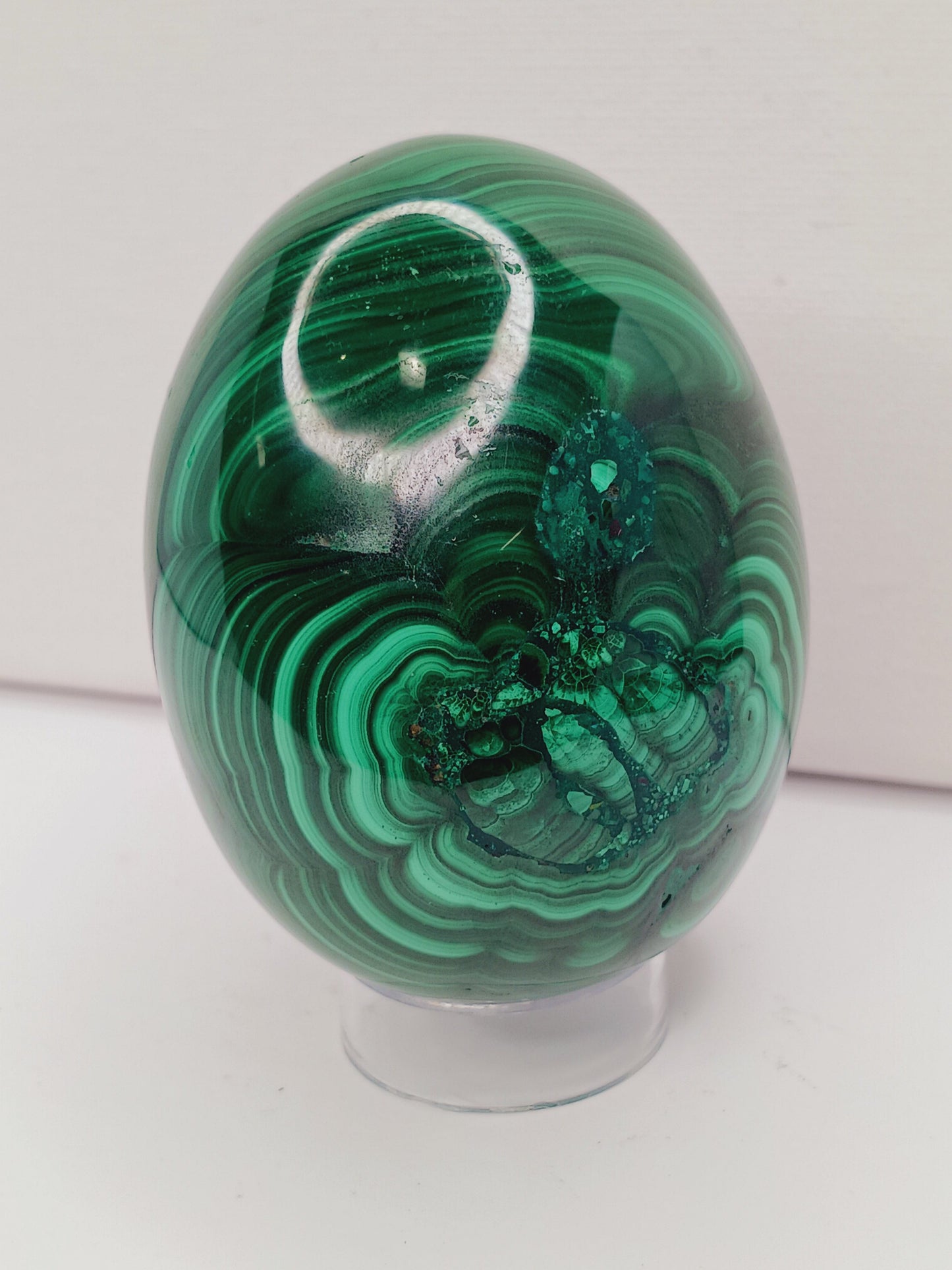 💚🥚 Malachite Egg – Transformative Beauty Growth and Heart Healing! ✨ - 3 1/8’’ Egg - Spheres