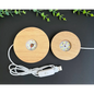 🪵✨ Medium Wood Lighted Base Sphere Stand 3’’ (LED) – Illuminate Ground and Display Your Treasures 🌟
