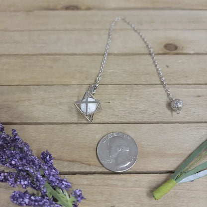 MERKABA / CRYSTAL PENDULUM - HOWLITE - Pendulums & Mats