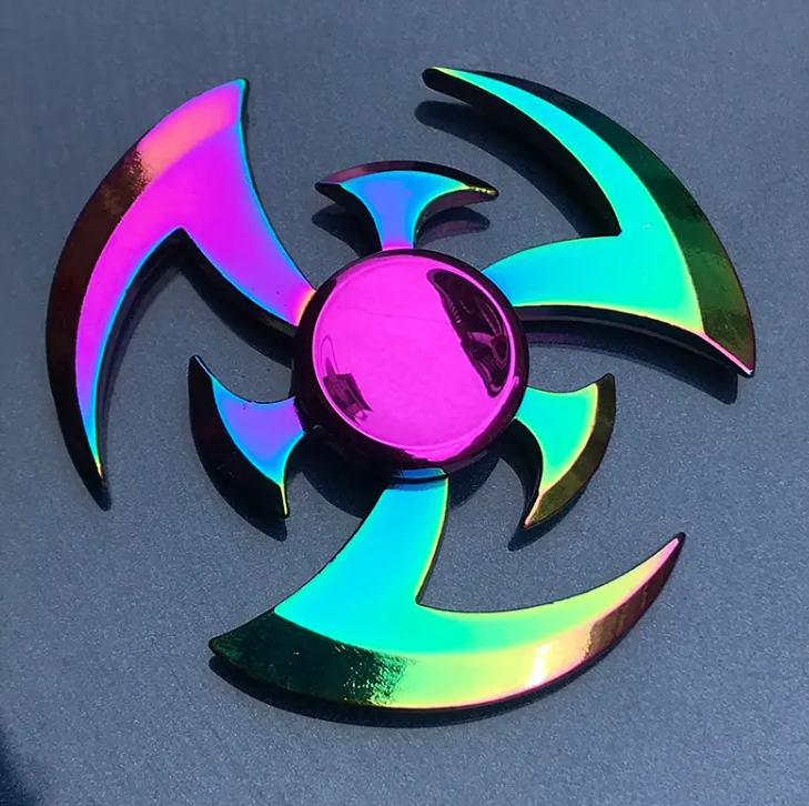 Metallic Rainbow Colored Fidget Spinners with Smooth Spin - Chilling Out Accessories
