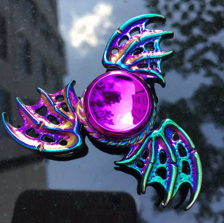 Metallic Rainbow Colored Fidget Spinners with Smooth Spin - Chilling Out Accessories