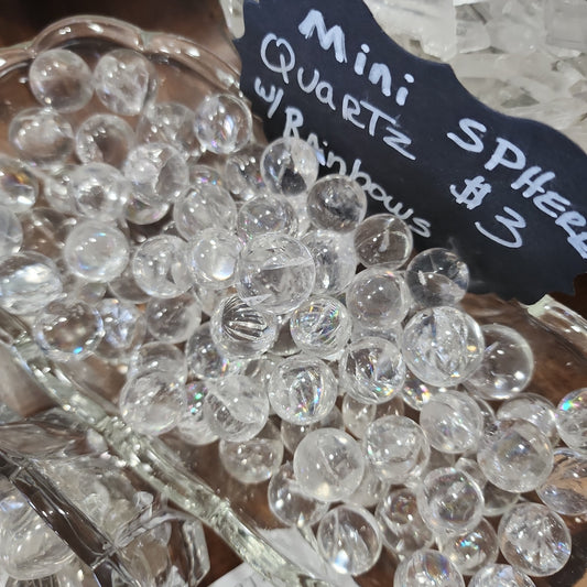 MINI CLEAR QUARTZ SPHERE WITH RAINBOWS - Spheres