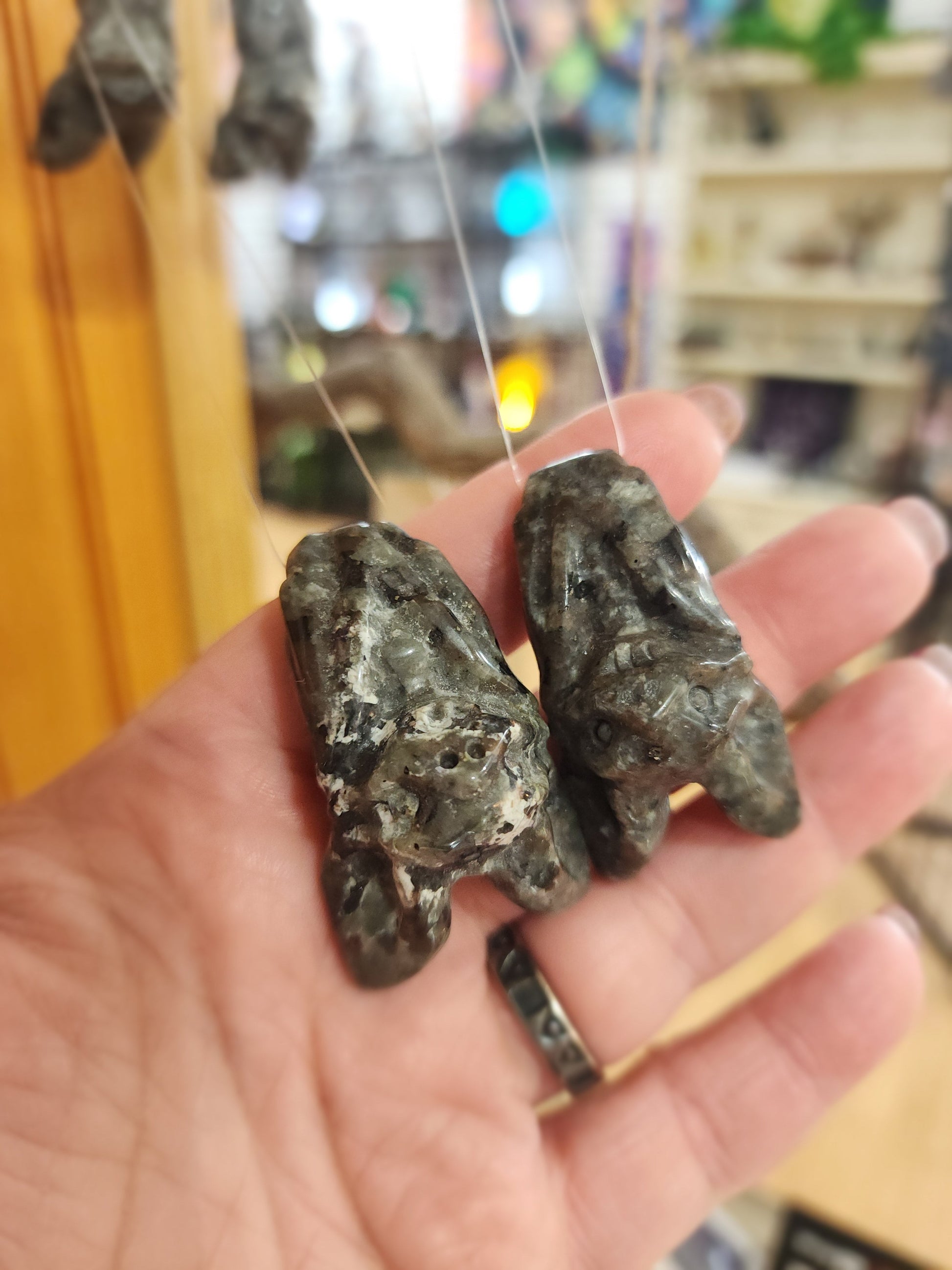 Little Stone Carvings- Owl Gnome Fairy Mushroom Llama Middle fingers and Bats