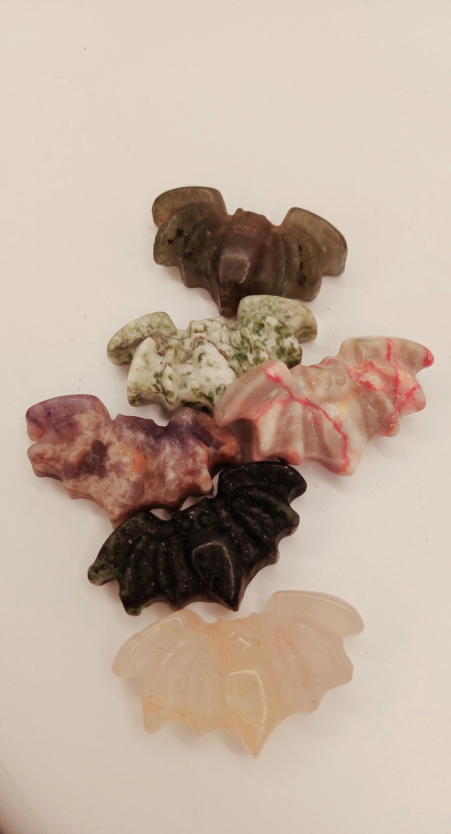 🪨✨ Mini Stone Carvings – Owls Gnomes Fairies and More 🍄 - Bats-FLAT