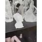 Hand-carved assorted crystal dragon heads, each 1 3/4 inches in size, featuring various colors and natural stone patterns, displayed on a white background. Perfect for power, wisdom, and magical protection.