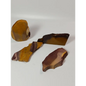 Hand-polished Mookaite slab, 2–2.5 inches, with vibrant red, yellow, and cream patterns, displayed on a white background.