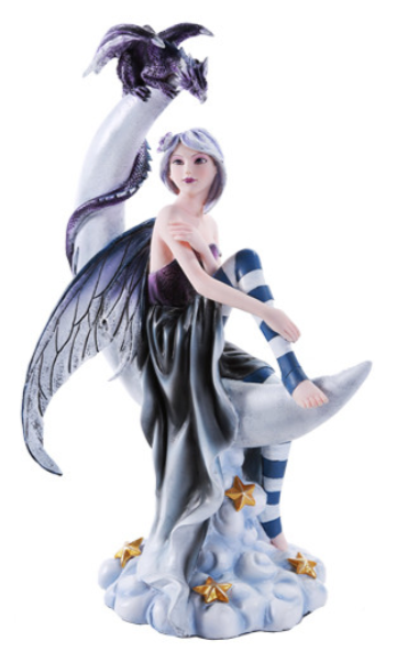 Moon Fairy with Dragon - Statues