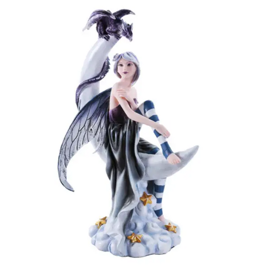 Moon Fairy with Dragon - Statues