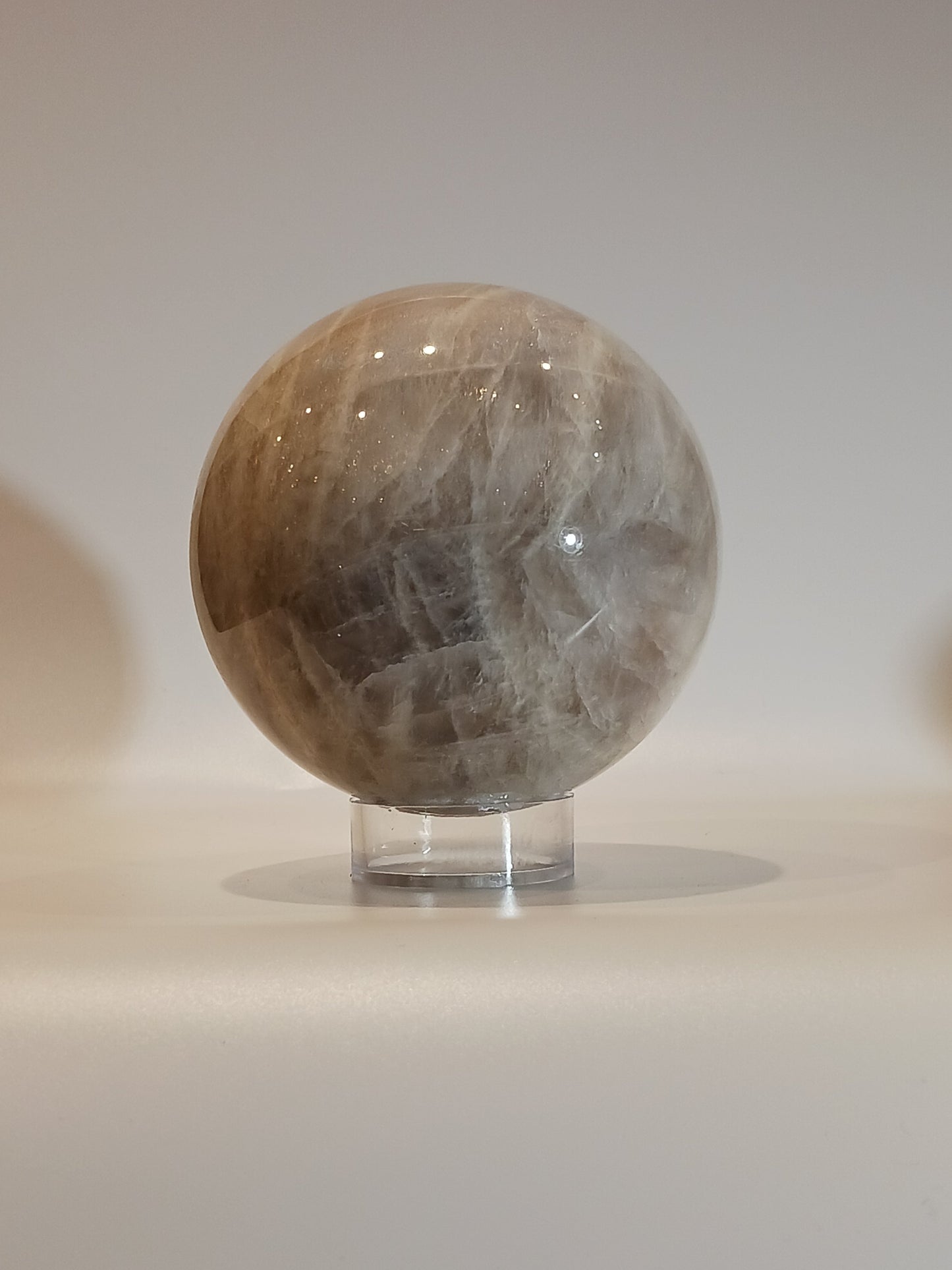 Moonstone with Sunstone Sphere – Harmony & Empowerment Crystal | The Mystical Moons - 8 - 2’’ - Spheres