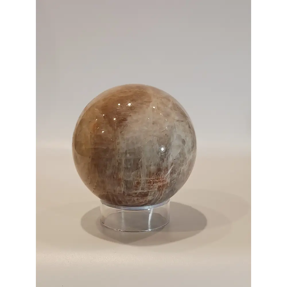 Moonstone with Sunstone Sphere – Harmony & Empowerment Crystal | The Mystical Moons - 5 - 2 3/4’’ - Spheres