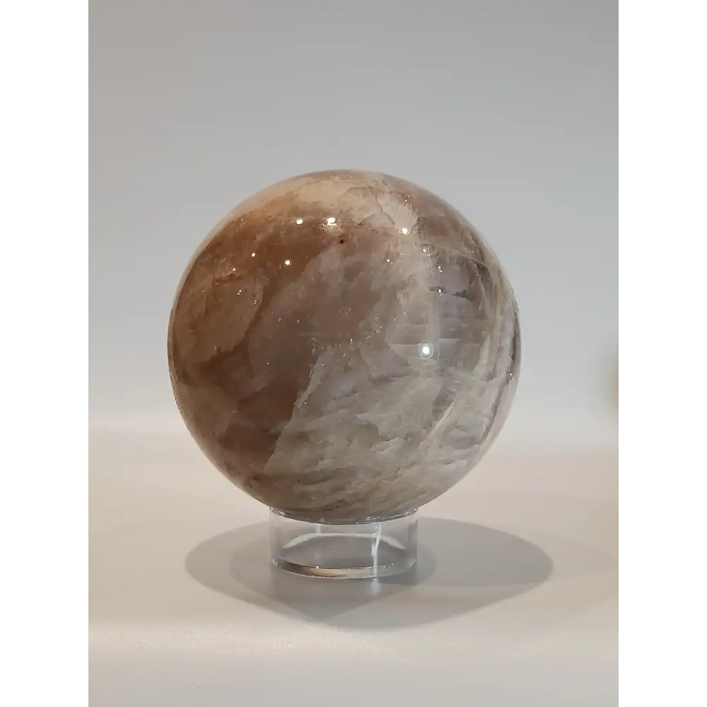 Moonstone with Sunstone Sphere – Harmony & Empowerment Crystal | The Mystical Moons - 7 2 1/4’’ - Spheres