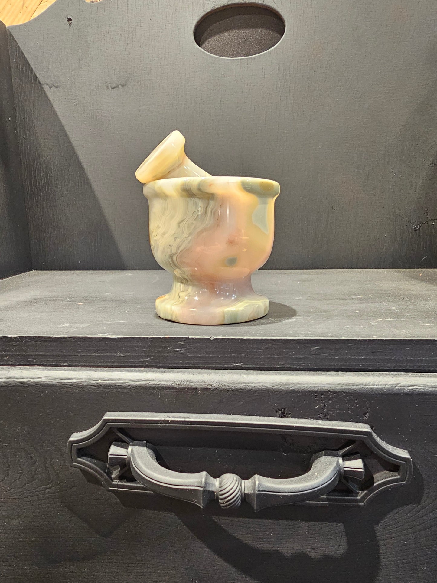 🪨✨ Mortar & Pestle Variety – Essential Tools for Magical Blending & Kitchen Witchery! 🌿 - Small Pink Banded Onyx