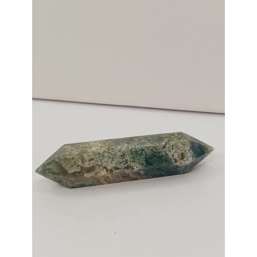 🌿✨ Moss Agate Double Terminated Point – Growth Balance and Nature’s Magic 💚 - 1 - 3.5’’ - Towers