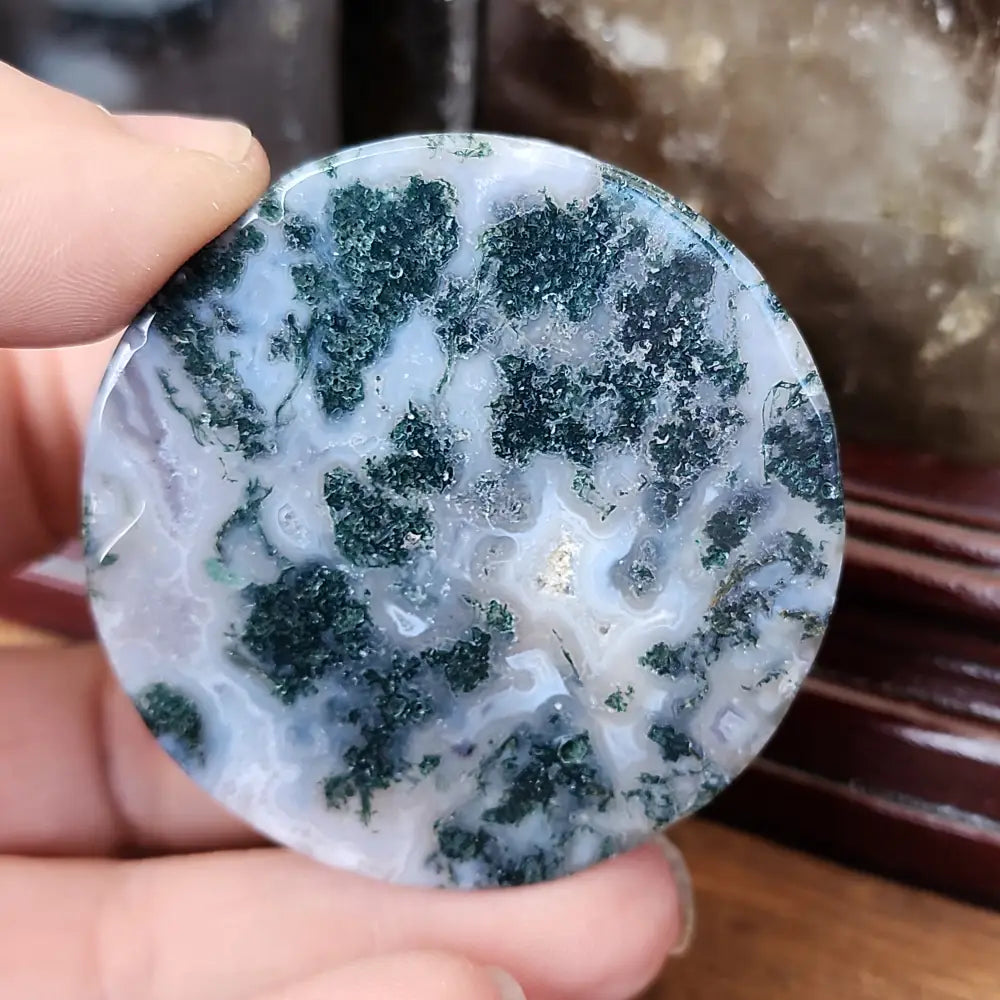Moss Agate Mini Plate & Leaf - 3 - Carvings
