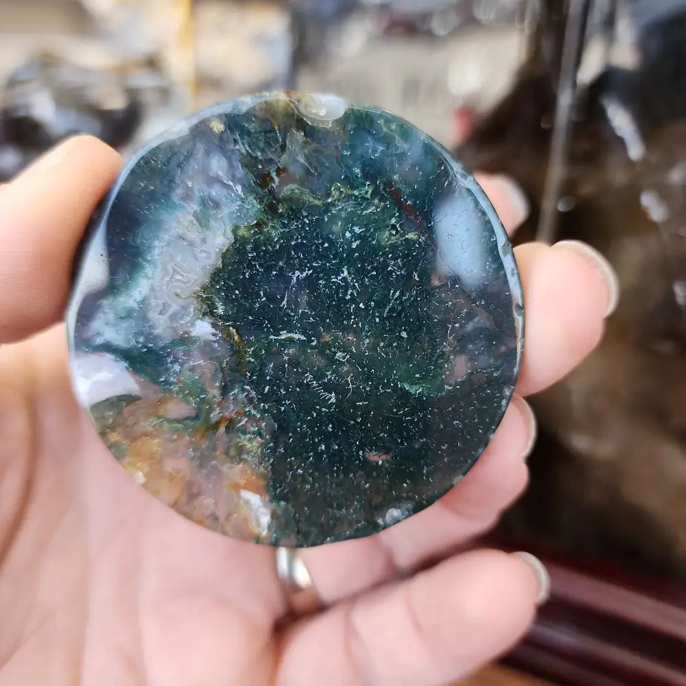 Moss Agate Mini Plate & Leaf - 4 - Carvings