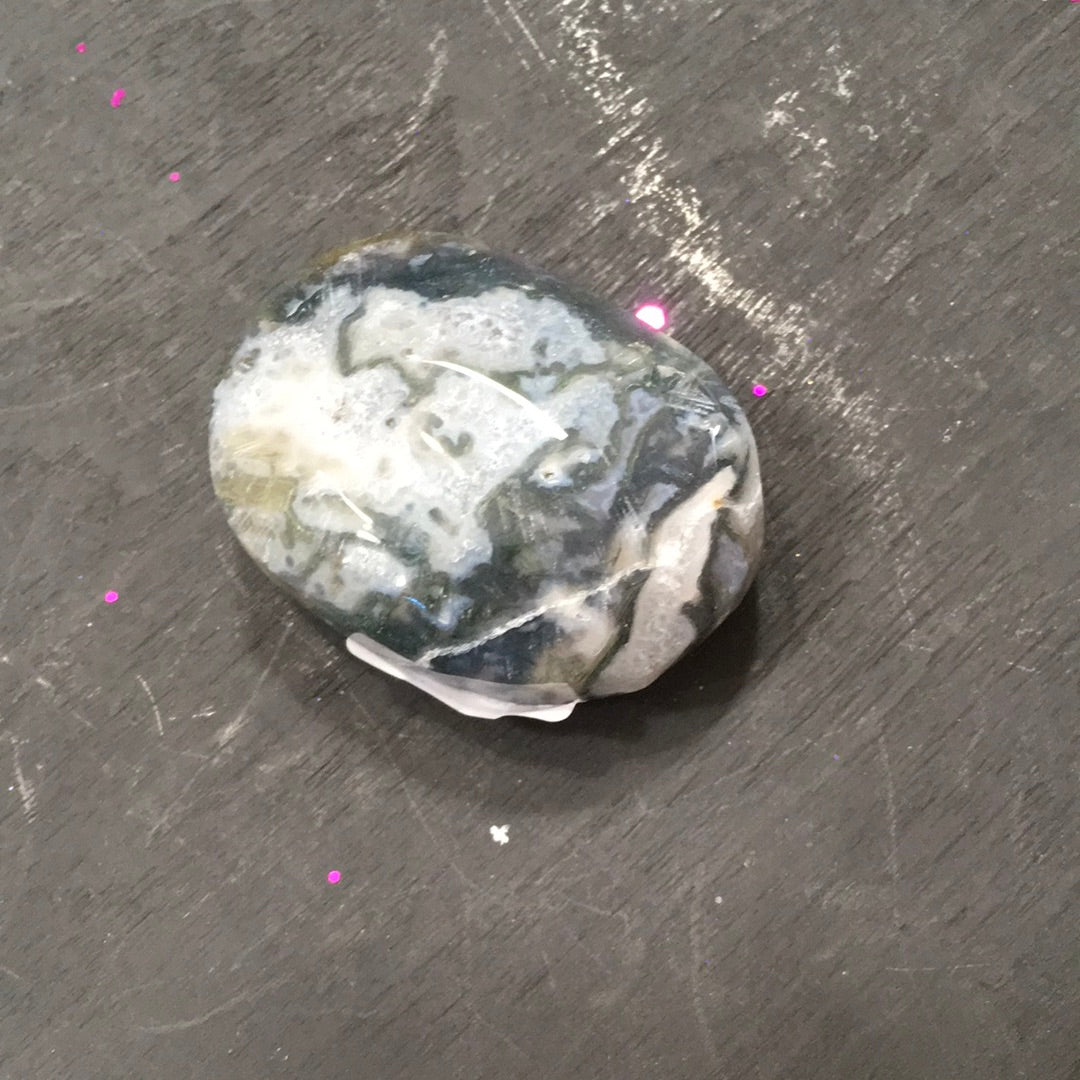 Incredible Moss Agate Palmstones and Hearts - 6 - PALM