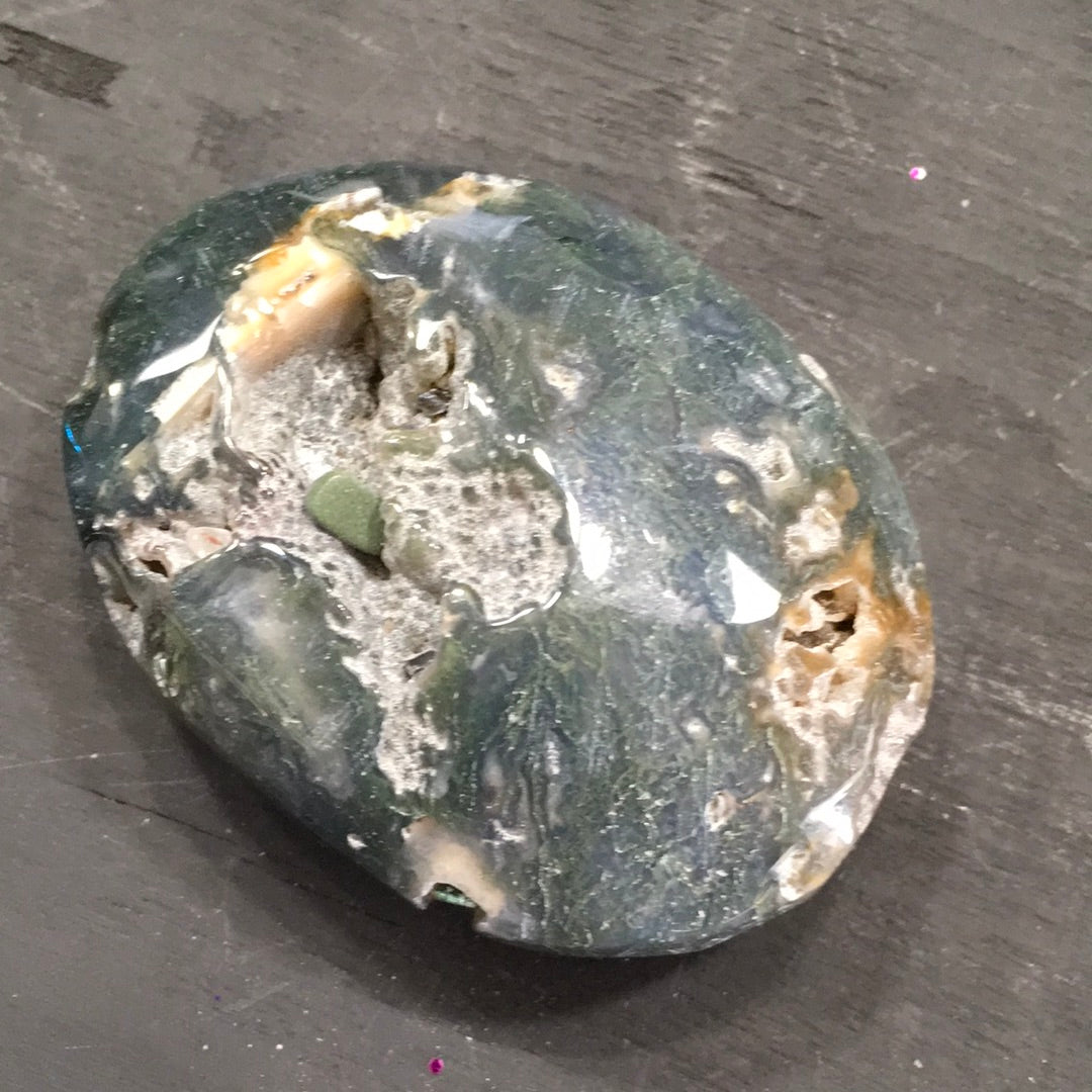 Incredible Moss Agate Palmstones and Hearts - 7 - PALM