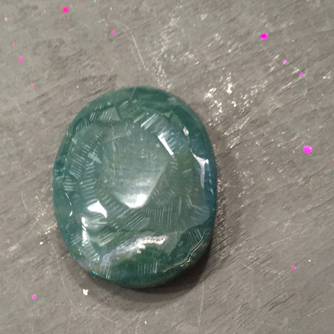 Incredible Moss Agate Palmstones and Hearts - 2 - PALM