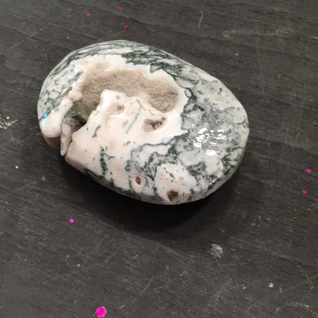 Incredible Moss Agate Palmstones and Hearts - 1 - PALM