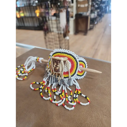 🧺✨ Native American Beaded Hair Pin with Basket Design – Tradition Artistry & Boho Spirit! 🌈 - Jewelry