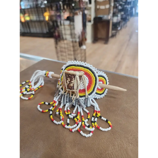 🧺✨ Native American Beaded Hair Pin with Basket Design – Tradition Artistry & Boho Spirit! 🌈 - Jewelry