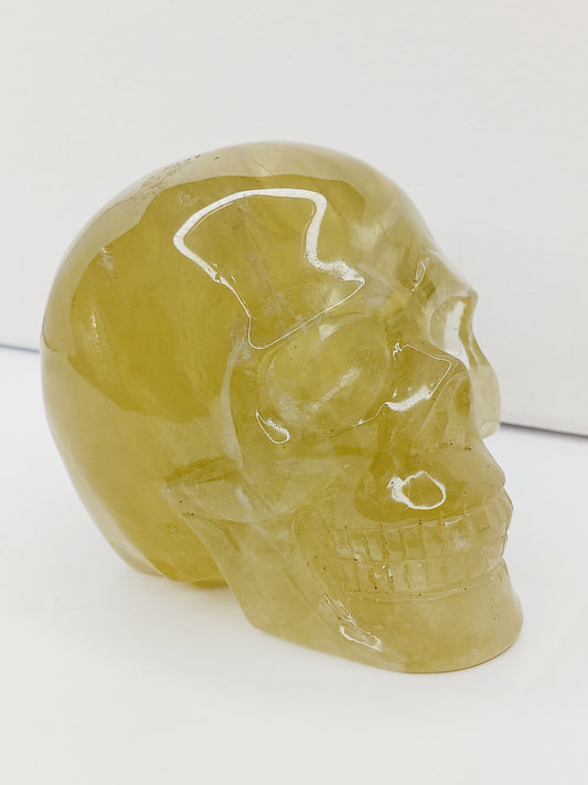 💛✨ Natural Citrine Skull – 4’’ x 3.5’’ – Manifestation Joy & Abundant Energy! 💀 - Carvings
