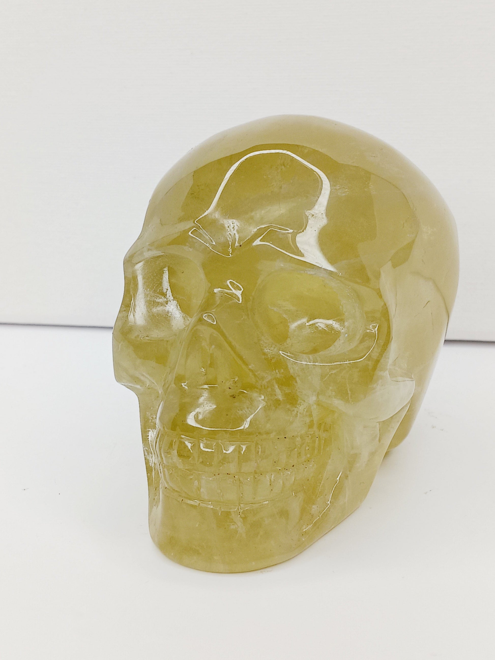 💛✨ Natural Citrine Skull – 4’’ x 3.5’’ – Manifestation Joy & Abundant Energy! 💀 - Carvings