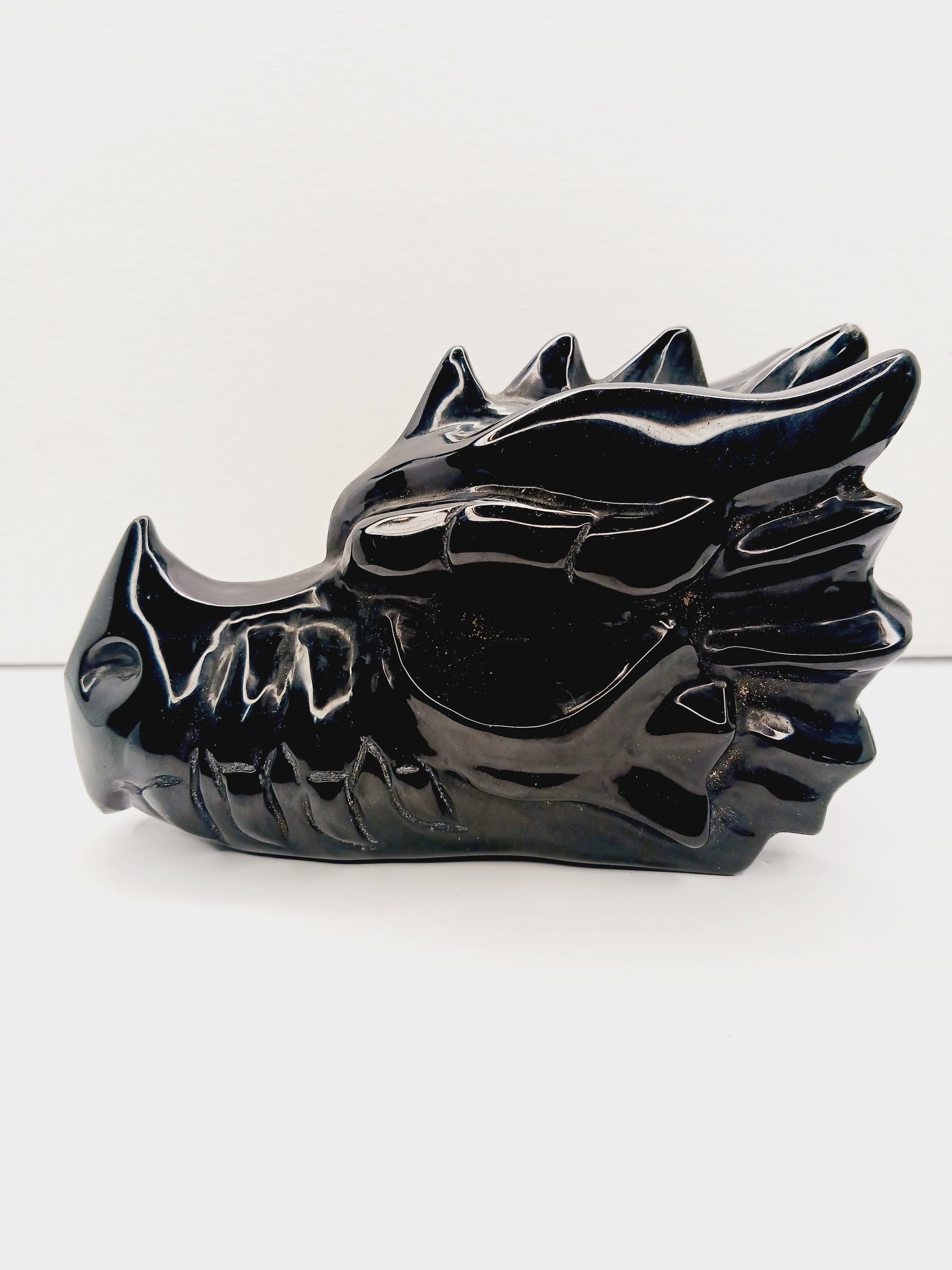 🐉🖤 Obsidian Dragon Head Carving 7’’ – Protection Power and Ancient Magic! ✨