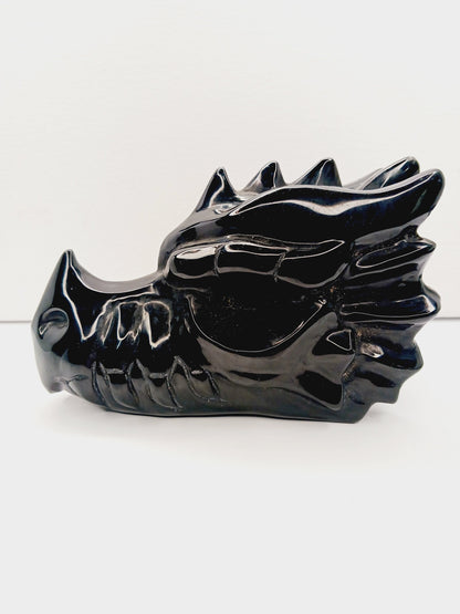 🐉🖤 Obsidian Dragon Head Carving 7’’ – Protection Power and Ancient Magic! ✨
