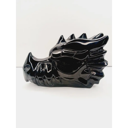 🐉🖤 Obsidian Dragon Head Carving 7’’ – Protection Power and Ancient Magic! ✨