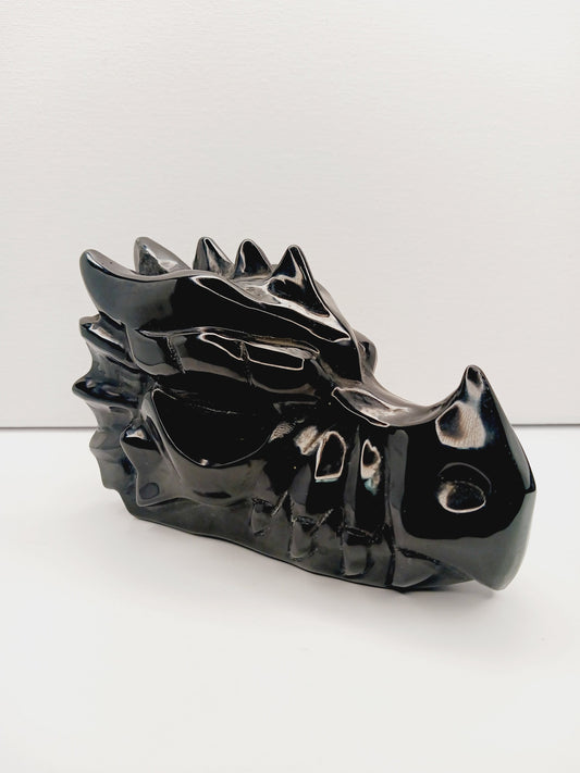 🐉🖤 Obsidian Dragon Head Carving 7’’ – Protection Power and Ancient Magic! ✨