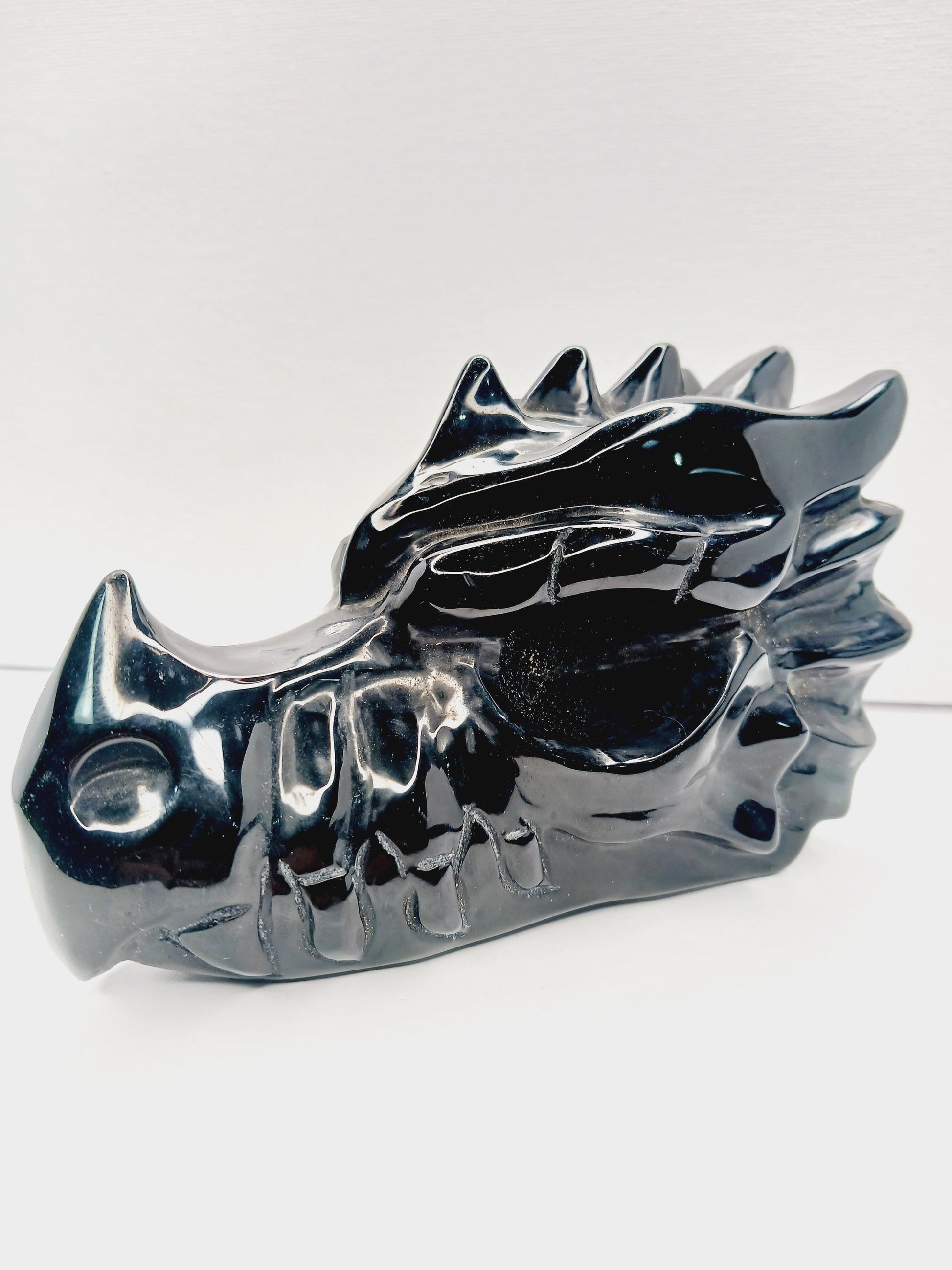 🐉🖤 Obsidian Dragon Head Carving 7’’ – Protection Power and Ancient Magic! ✨