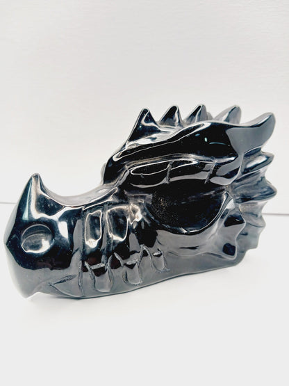 🐉🖤 Obsidian Dragon Head Carving 7’’ – Protection Power and Ancient Magic! ✨