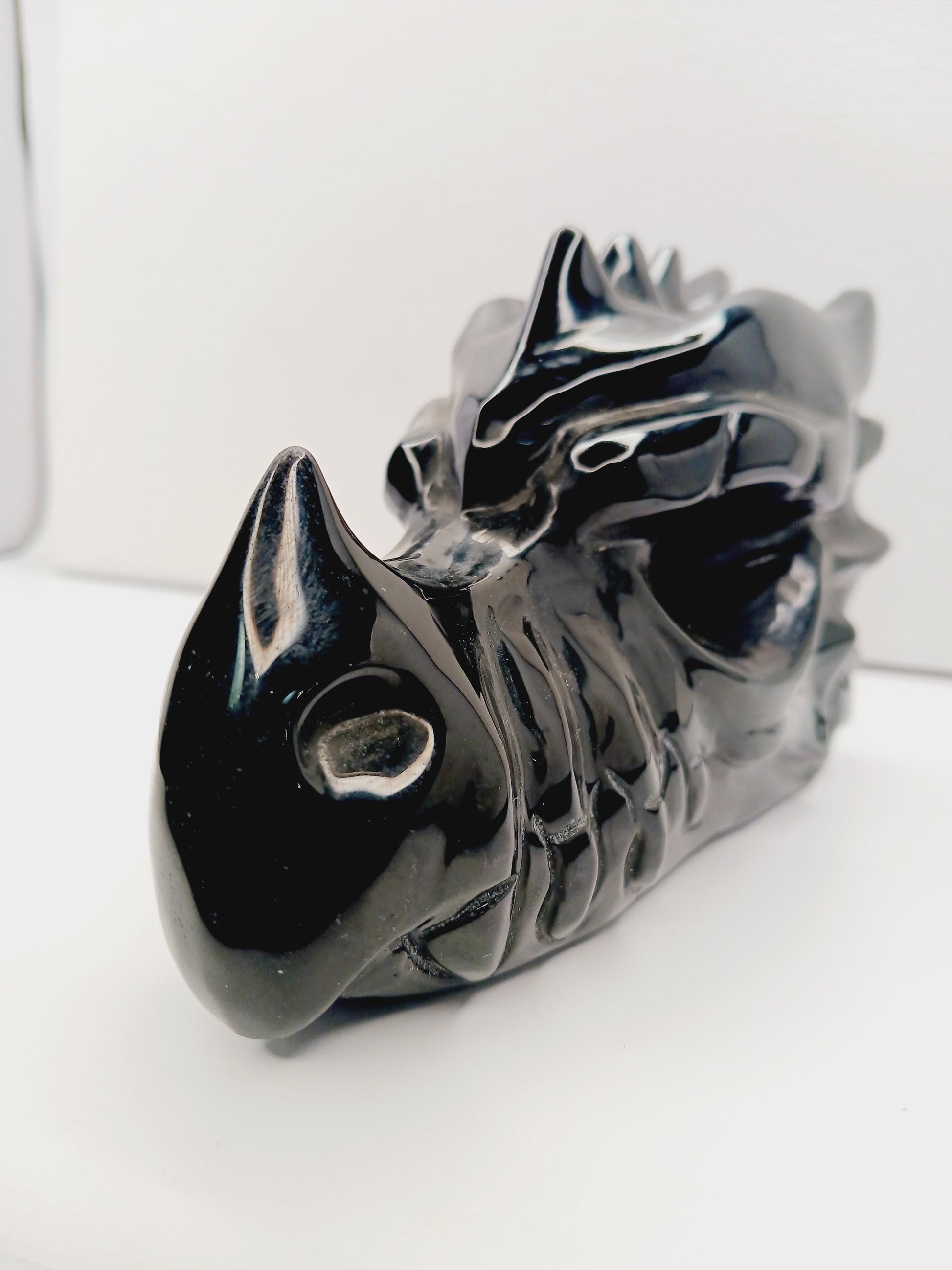 🐉🖤 Obsidian Dragon Head Carving 7’’ – Protection Power and Ancient Magic! ✨