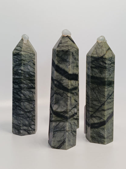 Online Intuitive Pick 3.5’’ Spiderweb Jasper Tower 🕸️