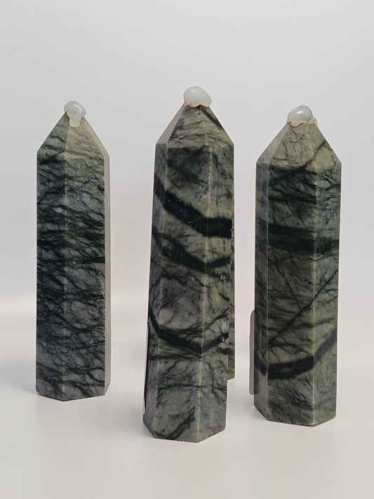 Online Intuitive Pick 3.5’’ Spiderweb Jasper Tower 🕸️