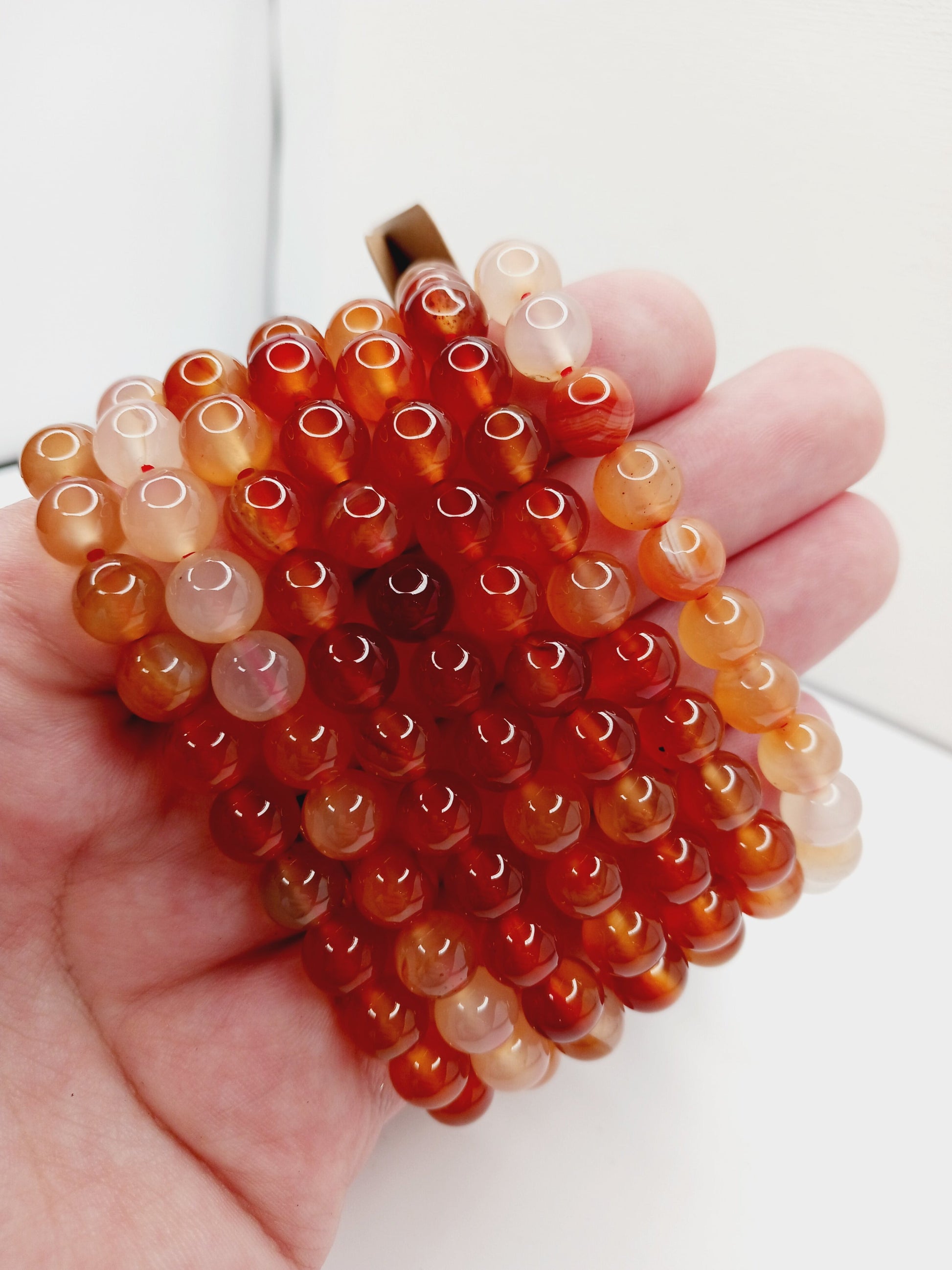 🍊✨ Orange Carnelian 8 mm Bracelet – Vitality Creativity and Sacral Chakra Power! 🔥 - OMC BRACELETS