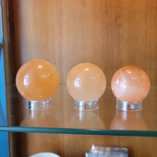 Orange Selenite Sphere - Spheres