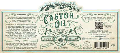 🌱✨ Organic Cold Pressed Castor Oil – Hexane Free & USA Bottled (16 oz) 💧 - Herbs & Accessories