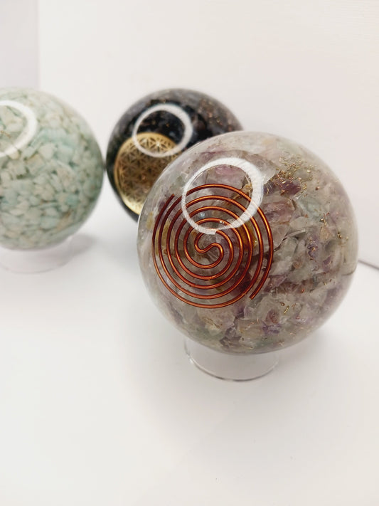 🌟🔮 Orgonite Spheres – Multi-Crystal Energy for Protection & Harmony! ✨ - Spheres