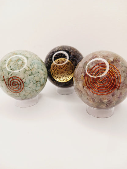 🌟🔮 Orgonite Spheres – Multi-Crystal Energy for Protection & Harmony! ✨ - Spheres