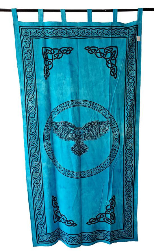 OWL Cotton Curtain 44x88’’ Turquoise - Tapestry
