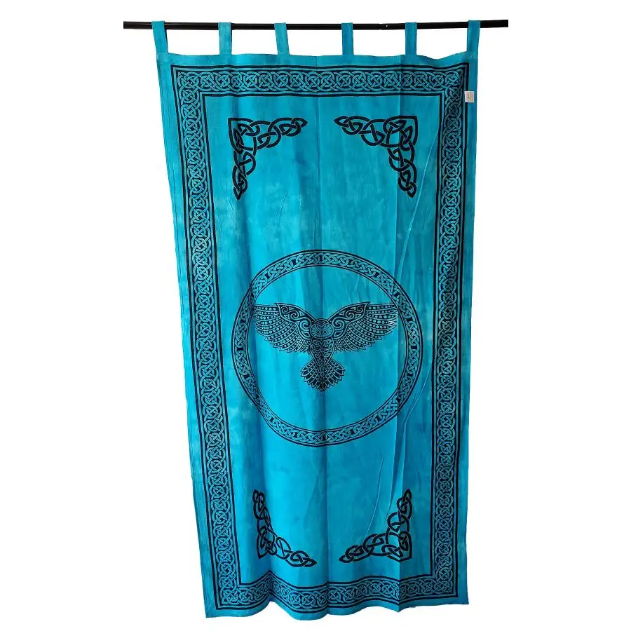 OWL Cotton Curtain 44x88’’ Turquoise - Tapestry