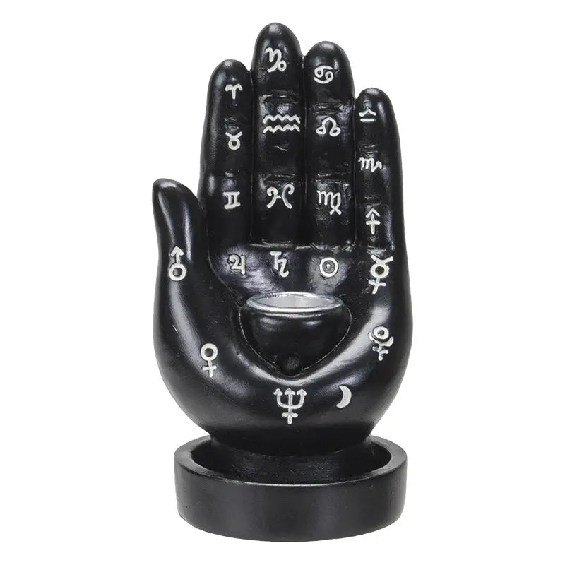 🖐️✨ Palmistry Backflow Incense Burner – Mystical Energy & Mesmerizing Flow! 🌬️ - Black - Statues