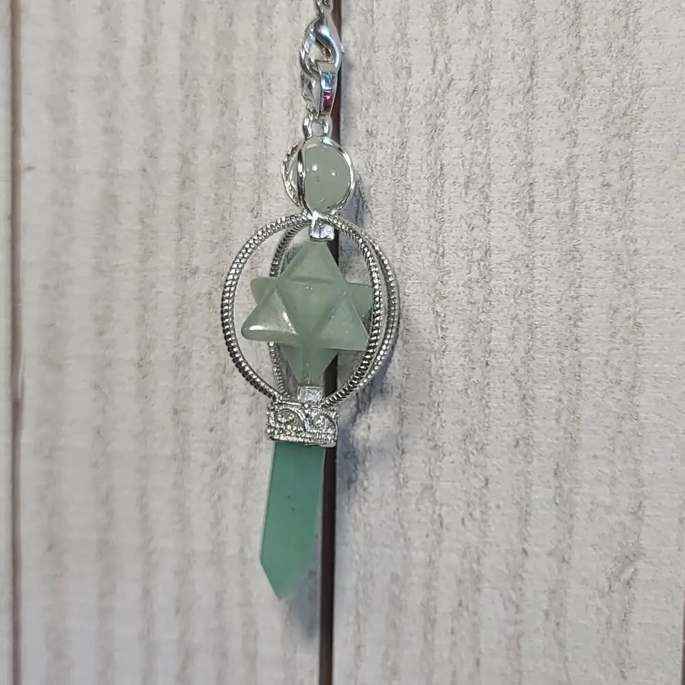 PENDULUM - MERKABA 3 PIECE - Green Aventurine - Pendulums & Mats