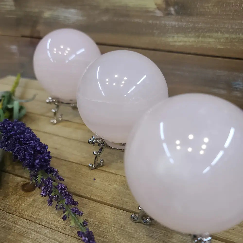 Pink Calcite Sphere – Heart Healing Gentle Comfort UV Reactive Glow 💗✨ - Spheres