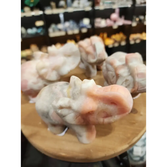 🐘💗 Pink Opal Elephant Carving – Love Healing & Gentle Strength! ✨