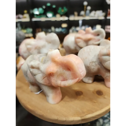 🐘💗 Pink Opal Elephant Carving – Love Healing & Gentle Strength! ✨
